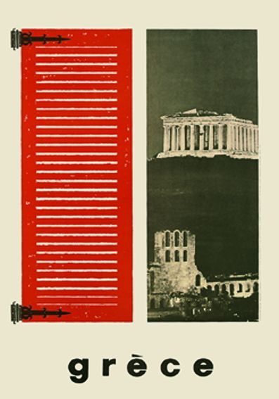 Athens, Parthenon, Greece Vintage travel poster. 1960